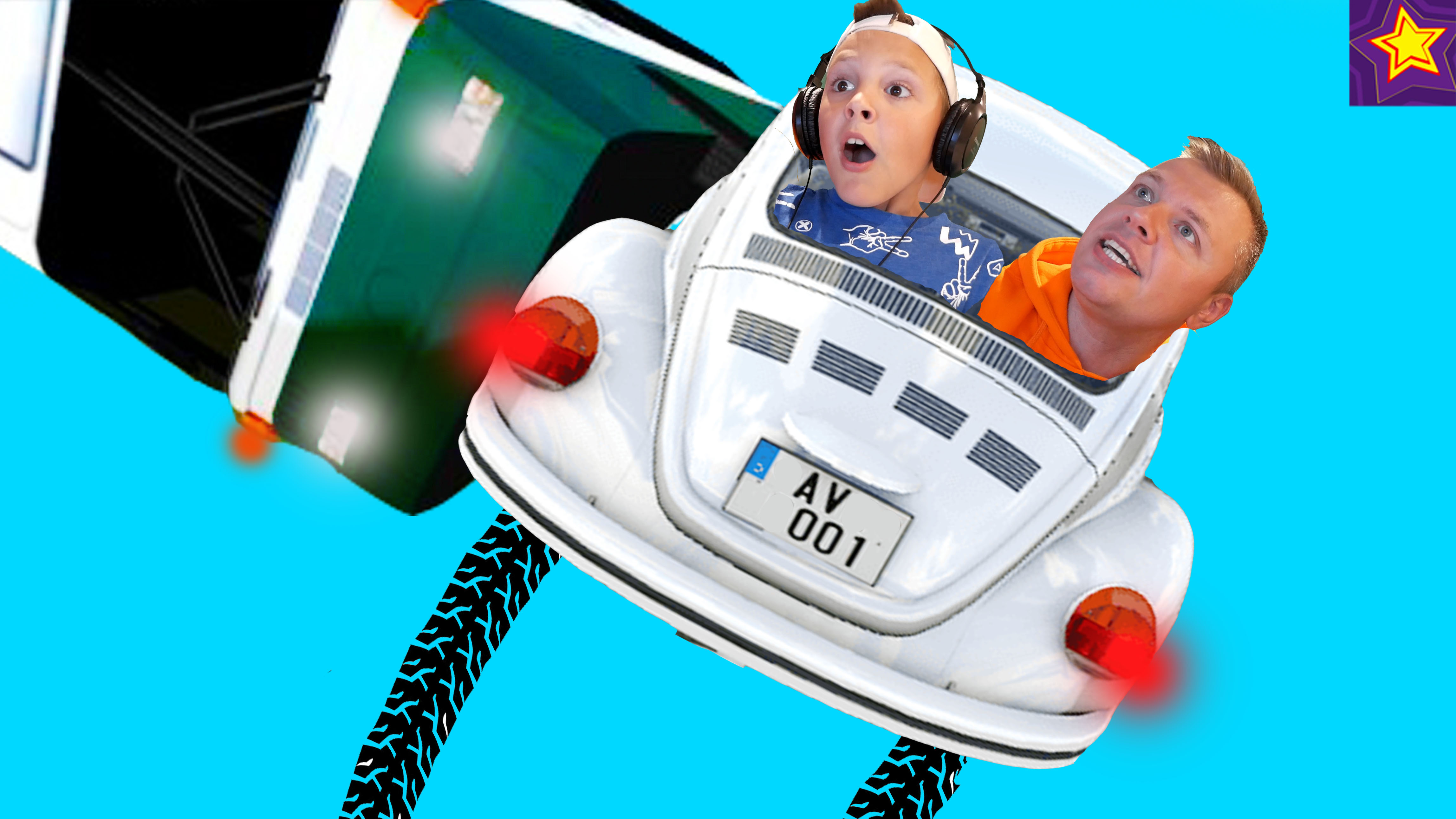 ПЕРЕВЕРНУЛИ Автобус в ПОГОНЕ от Полиции!!! Игорь и папа ЕДУТ на НА ЖУКЕ