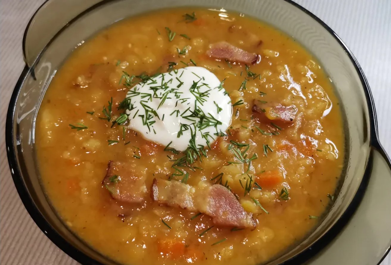 БЕЗ НОЧНОГО ЗАМАЧИВАНИЯ! Гороховая каша с копченым беконом. Как быстро разварить горох с содой