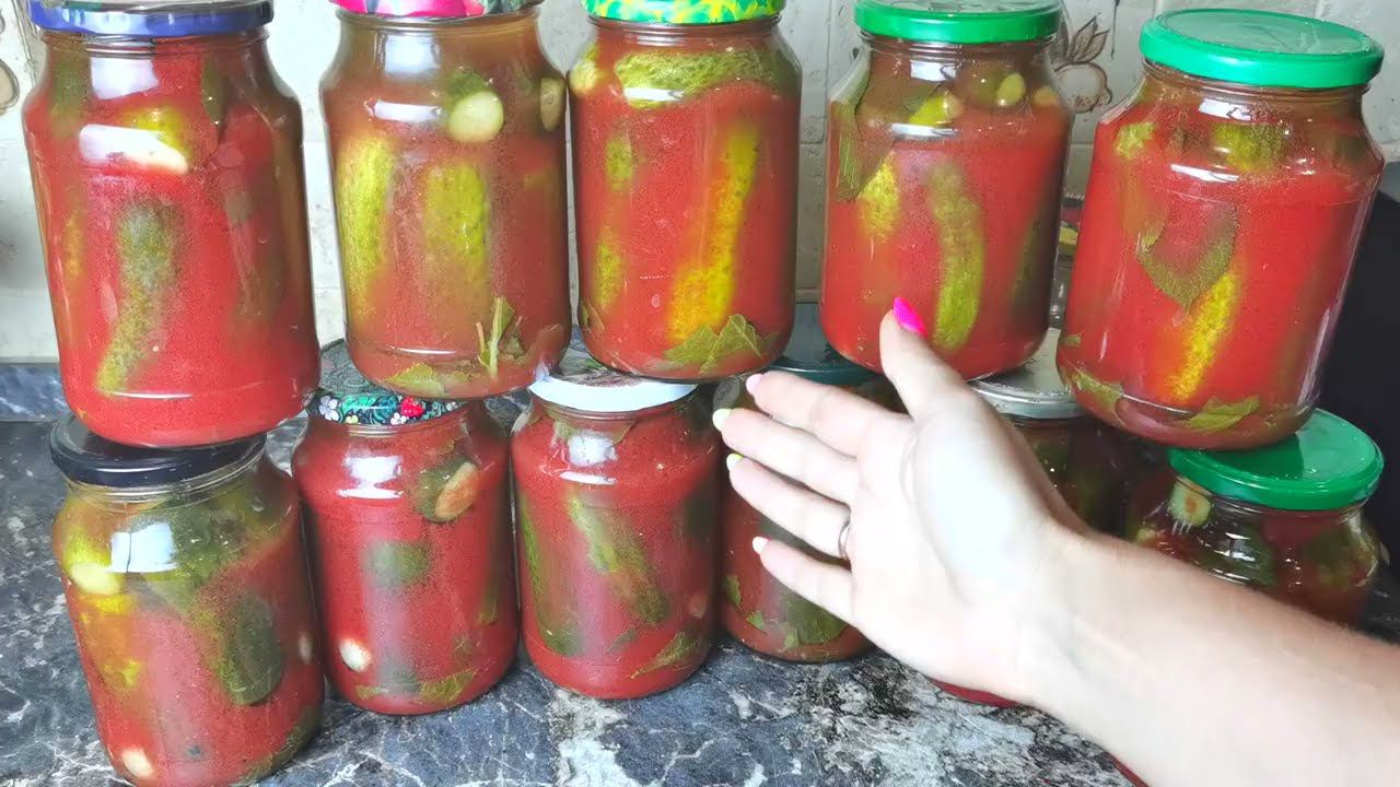 Огурцы в томатном соке на зиму.Как только вы попробуете этот рецепт, вы будете зависимы!