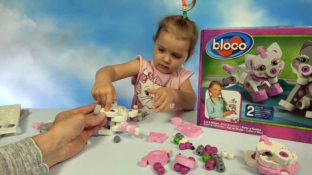 Кошка и котёнок из Bloco мягкого конструктора собираем игрушки Блоко Cat and kit