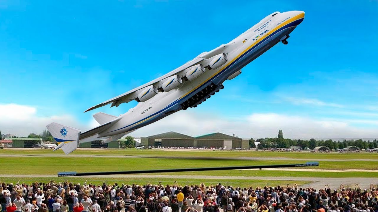 Захватывающий взлет и посадка самого большого самолета в мире AN225 A380 BOEING 737