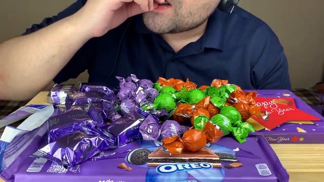 ASMR MILKA CHOCOLATE PARTY (OREO, CAKE, SNOBALLS, CHOCO CANDY) 초콜릿 리얼사운드 먹방 MUKBANG *EATING SOUNDS*