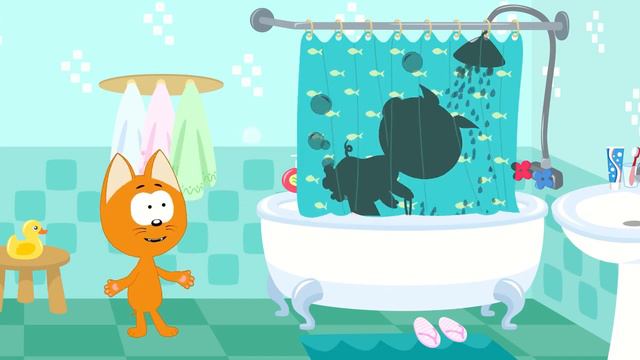Попу мыть Котёнок Котэ \ Учим ребёнка мыться \ Песенка мультик для детей #1