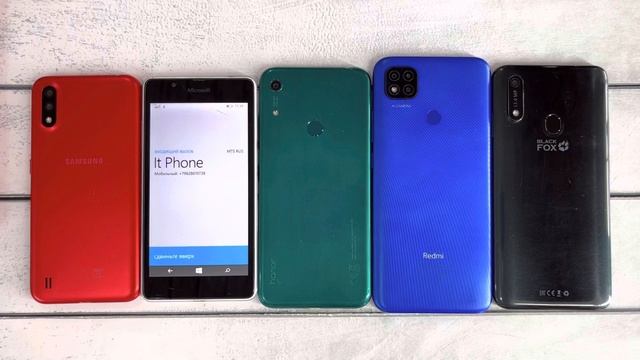 Incoming Call 5 phones Microsoft Windows & Honor 8A & Redmi 9C & Black Fox & Samsung A01