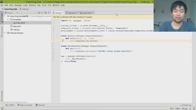 How to display html files using jinja2 templates and Appengine