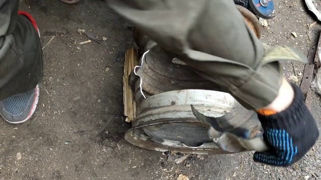 Печь из диска| Печь под казан из дисков