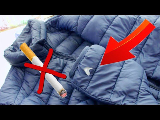 ЗАШИТЬ ДЫРКУ на куртке. Дырка от сигареты