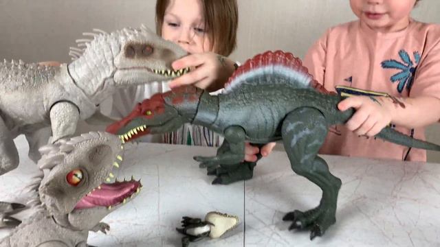Распаковка динозавра Спинозавра Юрксикй период Mattel Jurassic World Ник Тим Йорк Рукозавр Митя