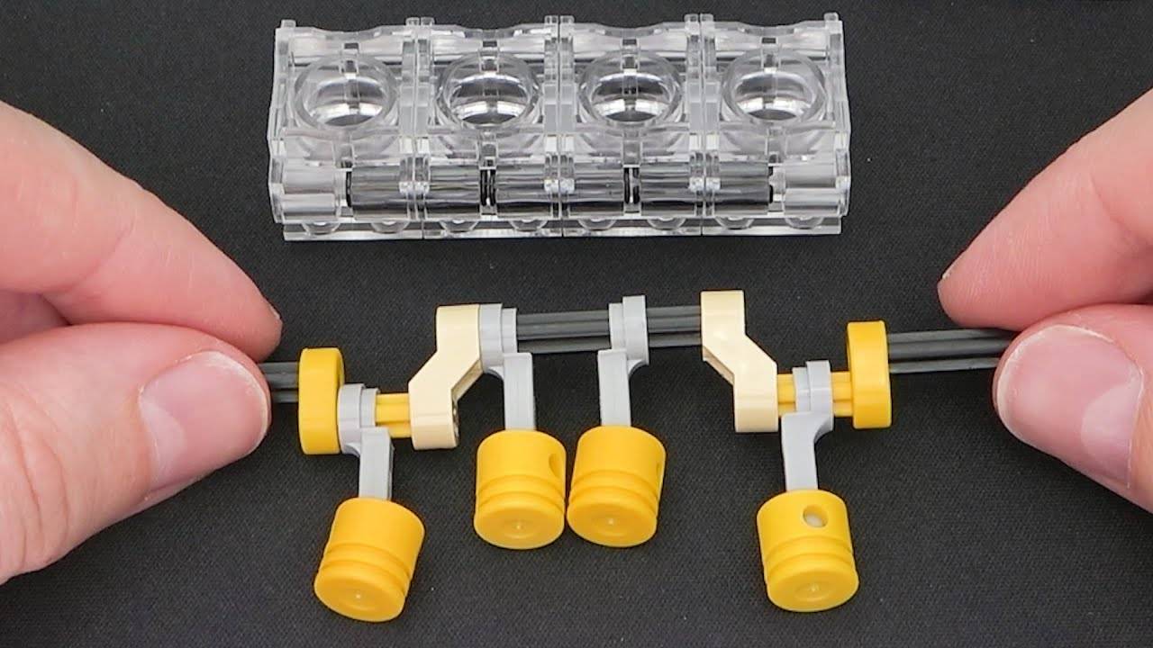Постройте и испытайте двигатели Lego: 1-цил., оппозитный, S2, V2, F2, U2, W3, S4, H4, X4, радиальный