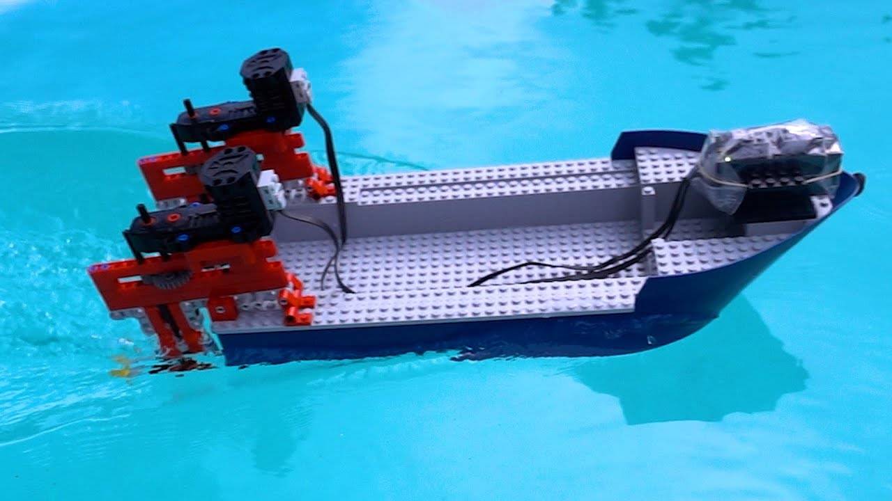 Создание быстрой лодки Lego 3/3 - подводные пропеллеры