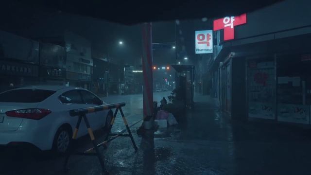🌃 Пустые ночные улицы и городской шум с проливным дождем. ASMR для облегчения бессонницы
