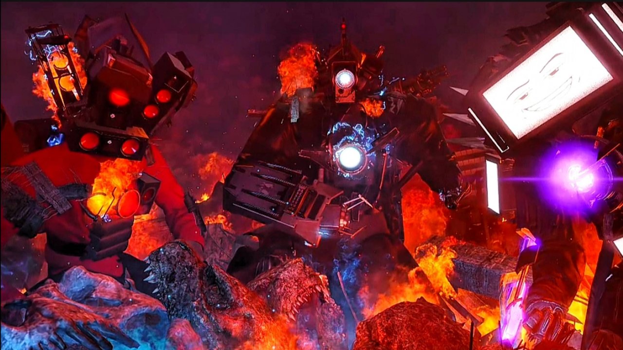 Godzilla vs Titan Cameraman x Titan speakerman.