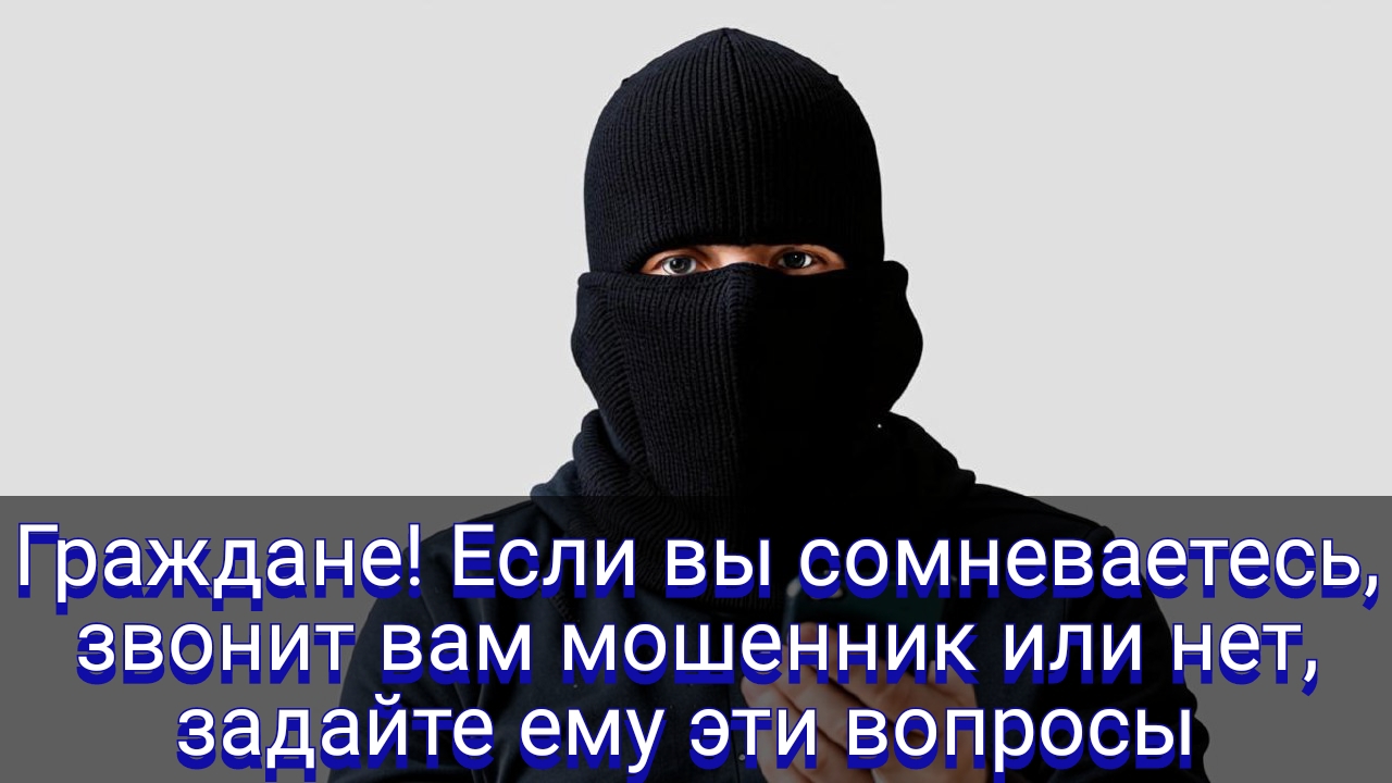 Граждане! Если вы сомневаетесь, звонит вам мошенник или нет, задайте ему эти вопросы