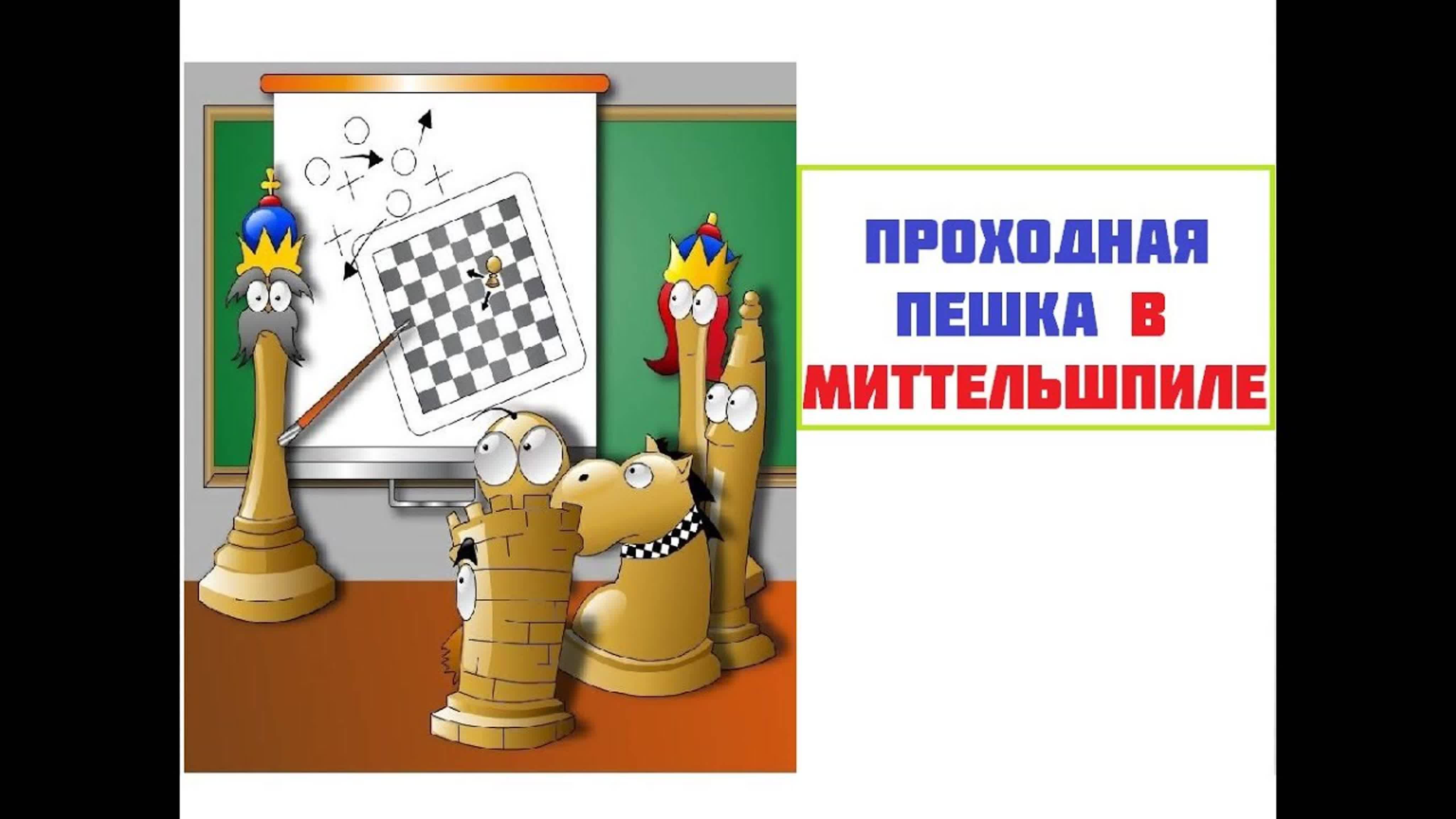 Стратегия шахмат. Проходная пешка в миттельшпиле. Школа шахмат d4-d5.