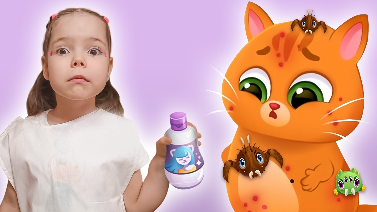 Мультики про котика Bubbu и Настю | Бубу котенок заболел и попал в больницу