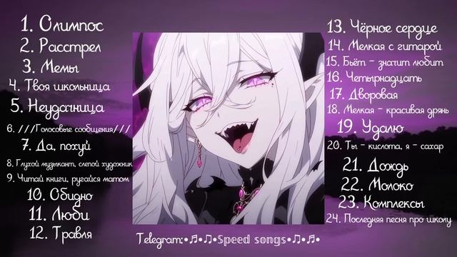 Плейлист песен "Алёна Швец" (speed up)