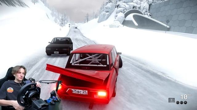 НА ЛЕТНЕЙ РЕЗИНЕ ПО ГОЛОЛЕДУ НА ВАЗ 2107 | BeamNG.drive