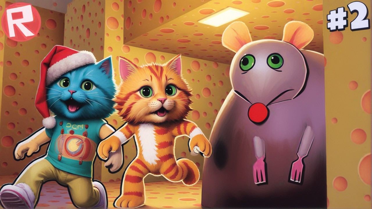 ОГРОМНАЯ КРЫСА ОХОТИТСЯ НА НАС В РОБЛОКС Cheese Escape 2 ROBLOX Весёлый Кот и КОТЁНОК ЛАЙК