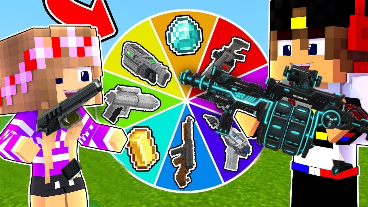 НАШЛИ КОЛЕСО ФОРТУНЫ с КРУТЫМИ ПУШКАМИ в МАЙНКРАФТ НУБ И ПРО ВИДЕО ТРОЛИНГ MINECRAFT Евгенбр
