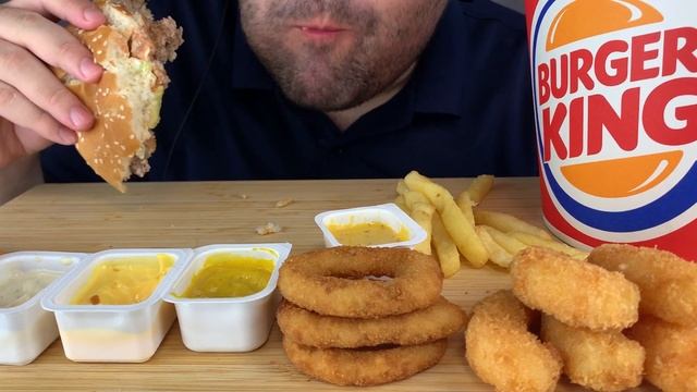 ASMR BURGER KING WHOPPER, CHEESEBURGER, FRIED SHRIMP, ONION RINGS & FRIES MUKBANG (EATING SOUNDS) 먹