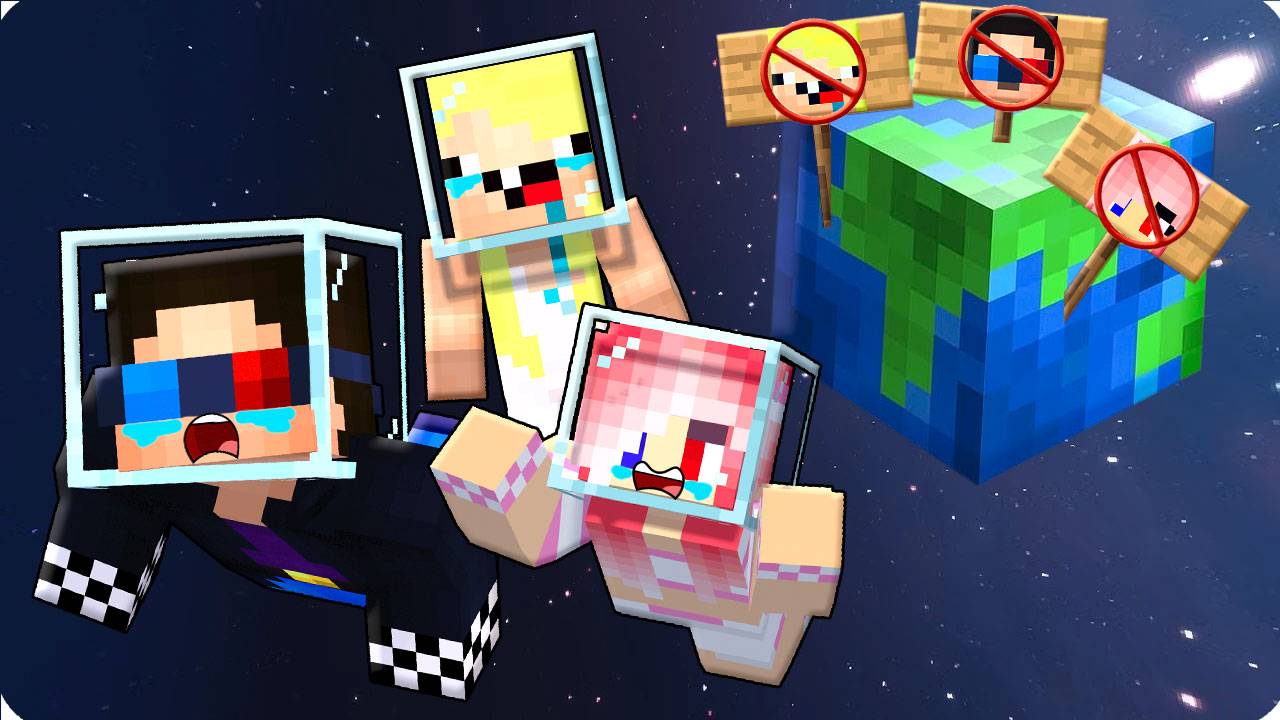 🌎НАС ВЫГНАЛИ С ЗЕМЛИ В МАЙНКРАФТ! ШЕДИ ЛЕСКА И НУБИК MINECRAFT