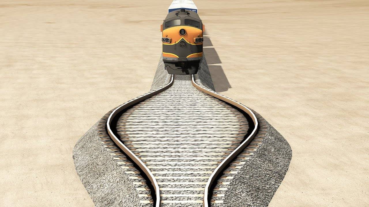 Поезда против широких рельсов|BeamNG.Drive|Бемиджи драйв.
