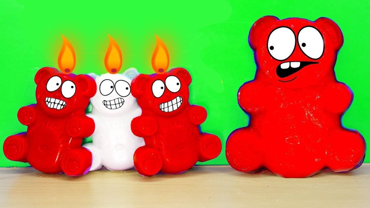 Желейный медведь Валера и медве -свечка