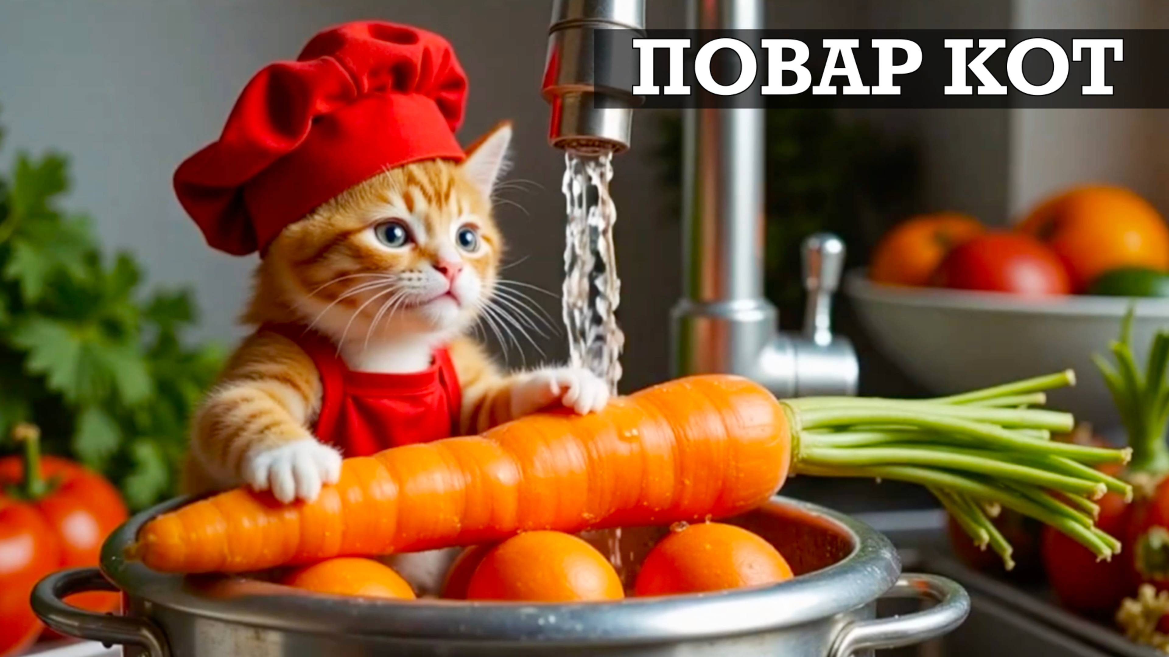 Мультик про котенка | Песенка про котенка ПОВАРА | Мультики про животных