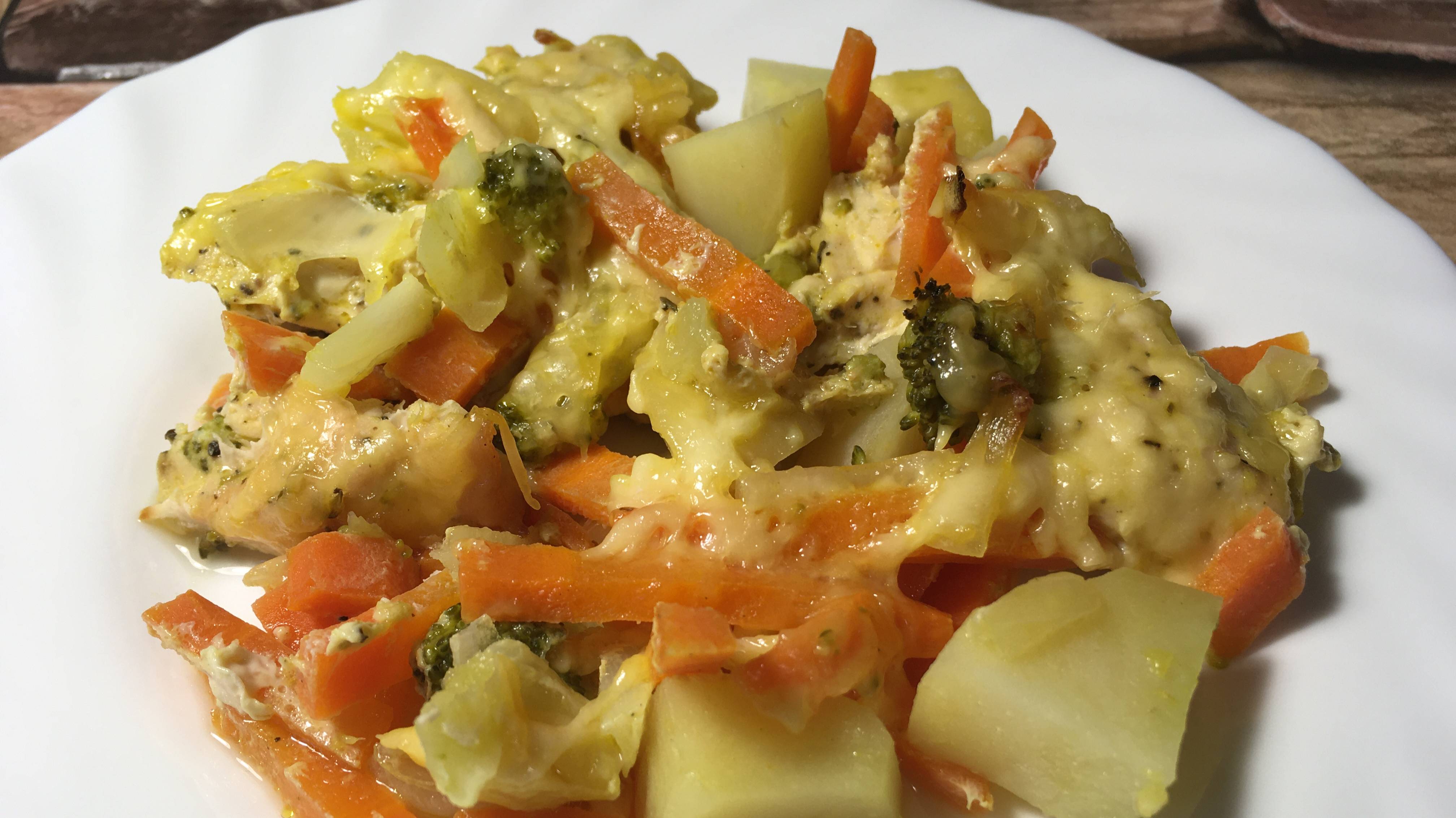 Куриная грудка с овощами в духовке