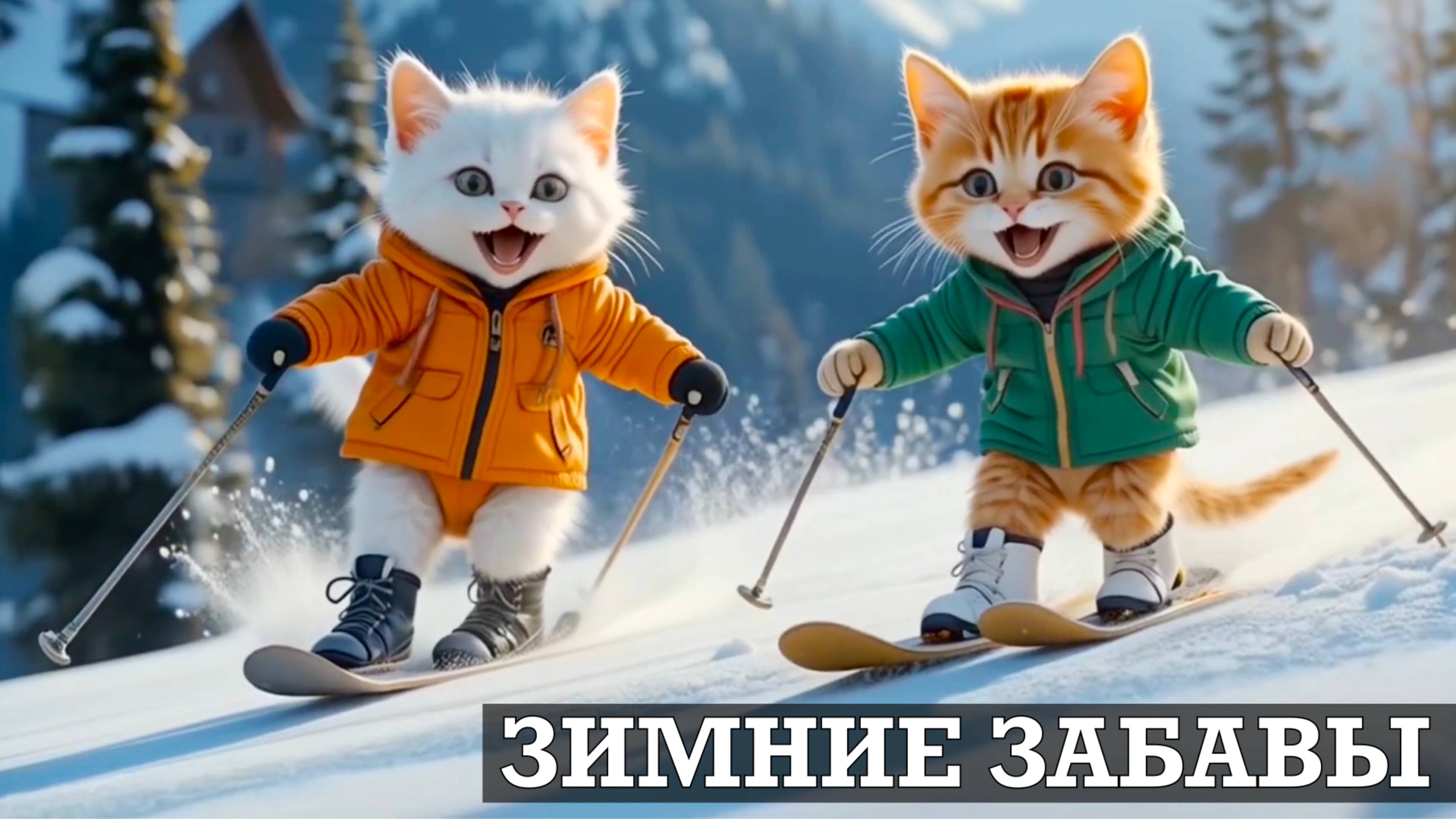 Мультик про Кота | КОТ НА ЛЫЖАХ| Мультфильмы про животных