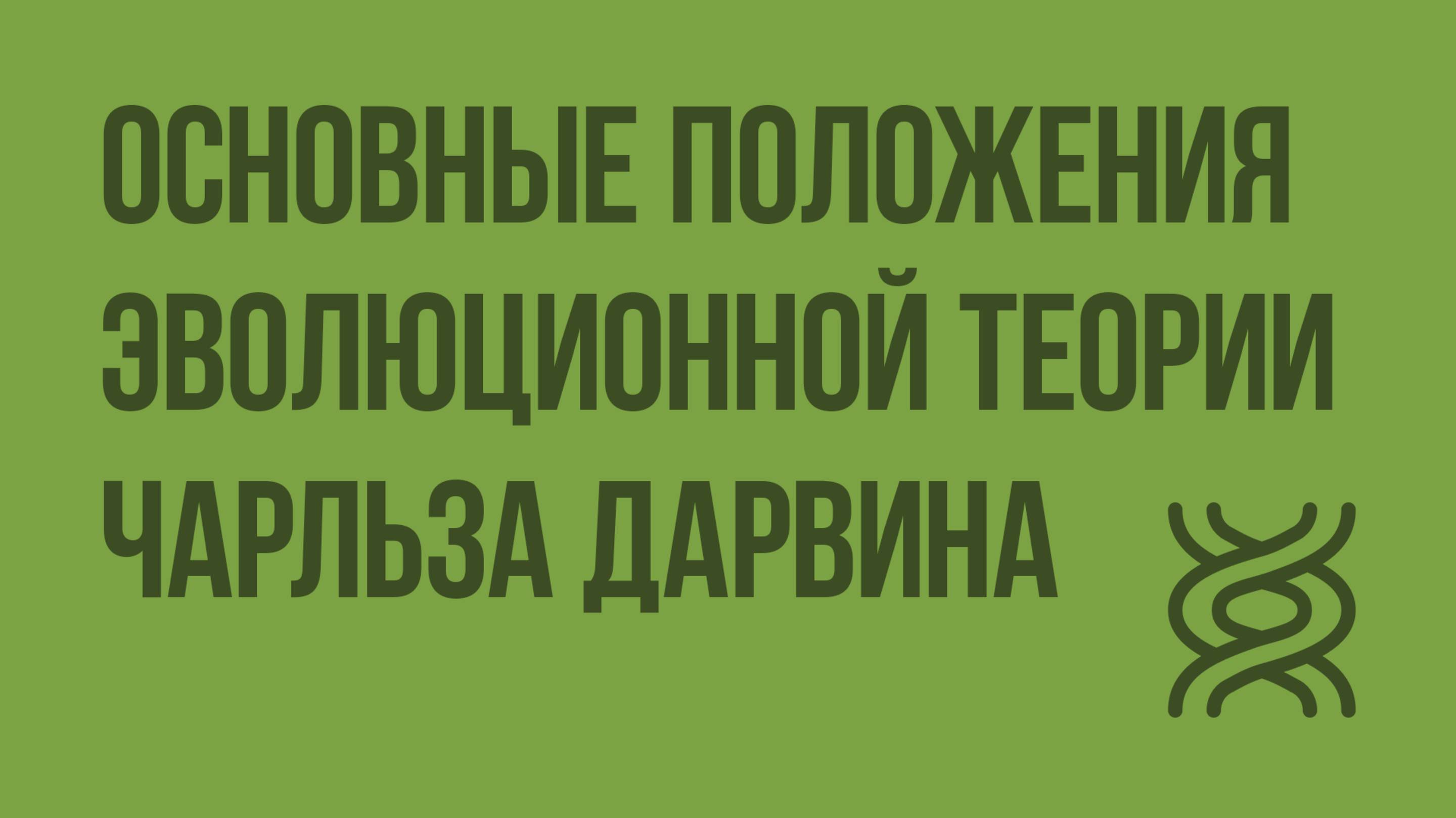 Основные положения эволюционной теории Чарльза Дарвина. Видеоурок по биологии 9 класс