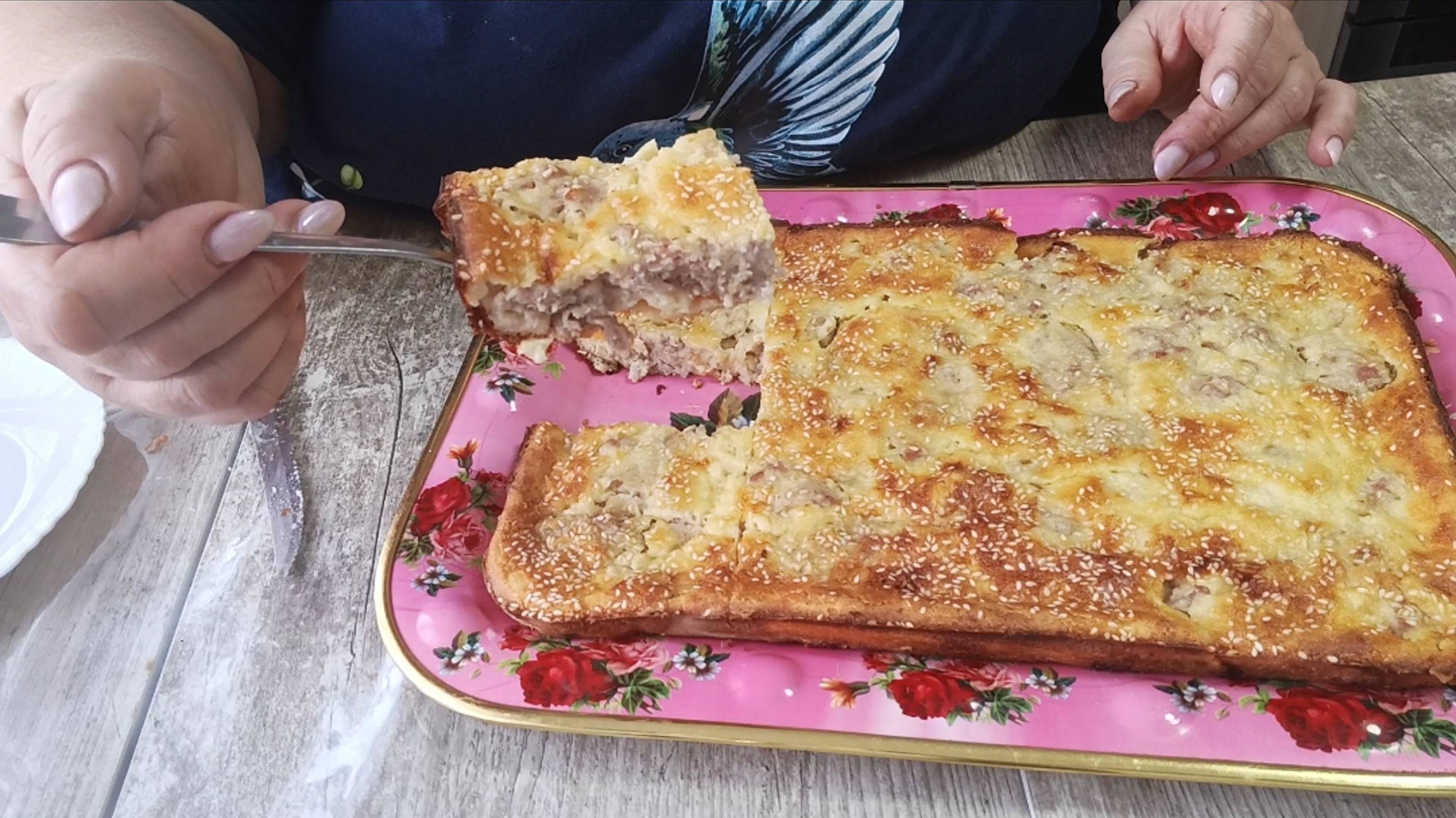ОЧЕНЬ ВКУСНЫЙ ЗАЛИВНОЙ ПИРОГ С МЯСОМ ПОЛУЧИТСЯ У ВСЕХ. 😋