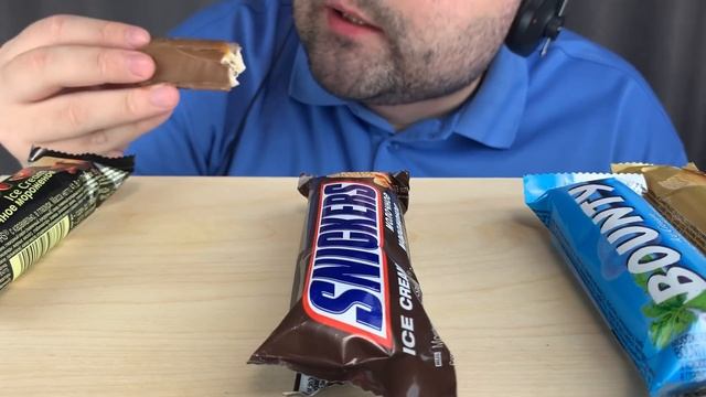 ASMR CANDY ICE CREAM BARS (SNICKERS, TWIX, MARS, BOUNTY) 리얼사운드 먹방 MUKBANG *EATING SOUNDS*