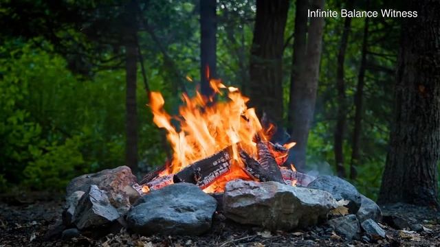 Лесная магия: Треск костра, уютный вечер и природа | Релакс, сон, медитация