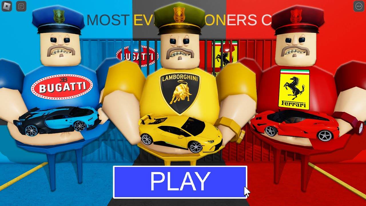 БУГАТТИ БАРРИ VS ЛАМБОРДЖИНИ БАРРИ VS ФЕРРАРИ БАРРИ в BARRY'S PRISON RUN! в РОБЛОКС(#ROBLOX)