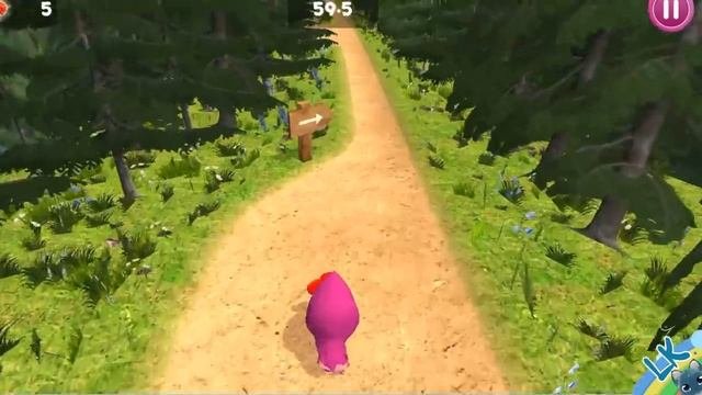 📹 Смешная игра - Маша и Медведь про темный лес! Маша бегает по лесу и собирает конфеты