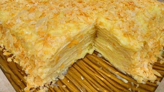 Торт НАПОЛЕОН из Готового Слоеного Теста с ВКУСНЫМ Заварным Кремом. Ленивый Наполеон