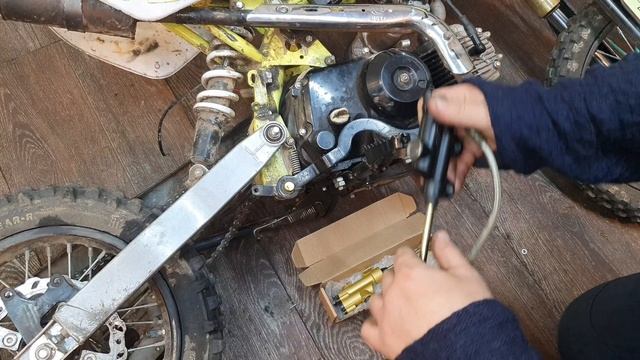Питбайк замена задней тормозной машинки
