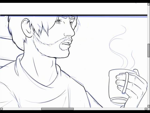 Inking page 461 of "Gifts of wandering ice"