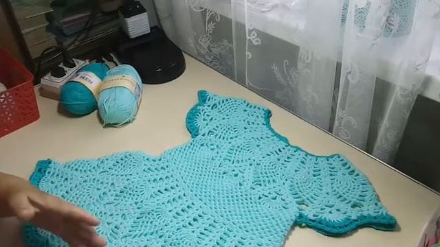 Платье на круглой какетке с ананасами крючком. Вводна