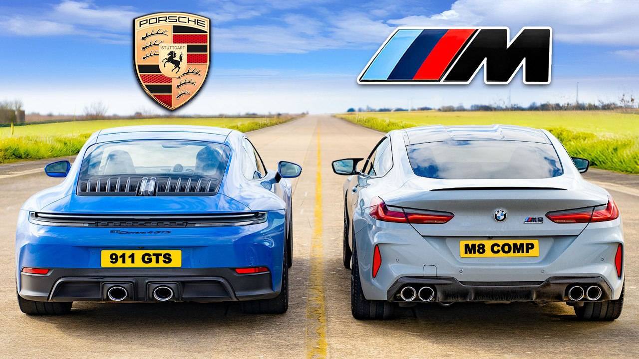 Кто победит в заезде: Porsche 911 Hybrid или BMW M8 Comp?