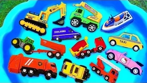 Обзор игрушек и изучение названий и звуков игрушечных транспортных средств
