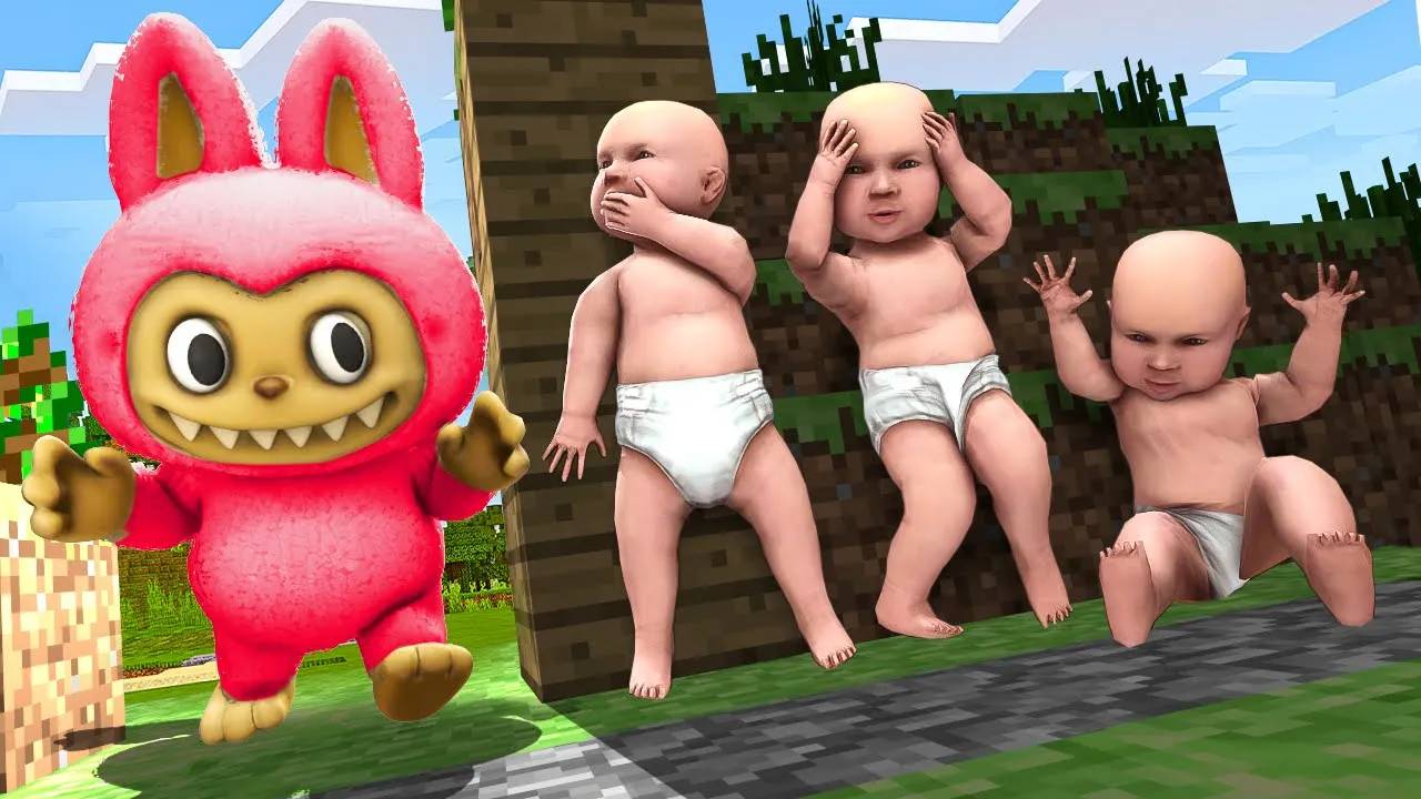 ЛАБУБУ ИЩЕТ НАС! МЕЛКИЕ СПРЯТАЛИСЬ В ОПАСНОЙ НЫЧКЕ! МАЙНКРАФТ ПРЯТКИ В Garry`s Mod