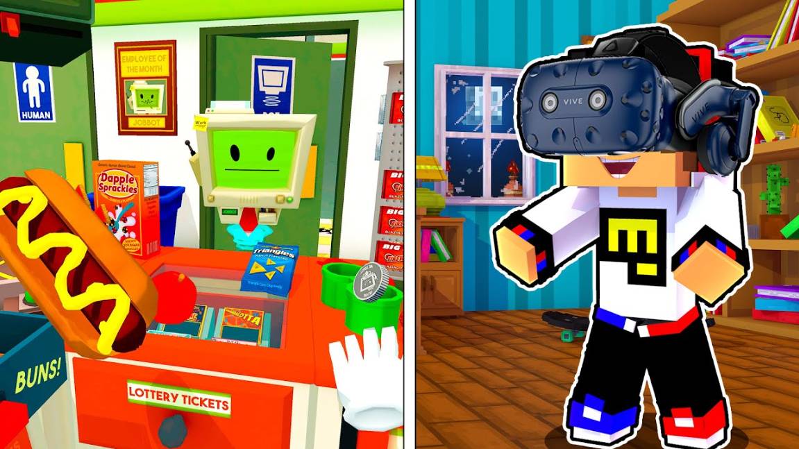 24 ЧАСА ПРОДАВЕЦ В МАГАЗИНЕ В VR МАЙНКРАФТ ЧЕЛЛЕНДЖ  НУБ И ПРО ВИДЕО ТРОЛЛИНГ MINECRAFT Евгенбро