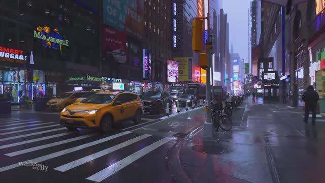 ❄️🗽Манхэттен, Нью-Йорк - 4 часа под легким снегопадом пешком, вечерняя прогулка / 2025