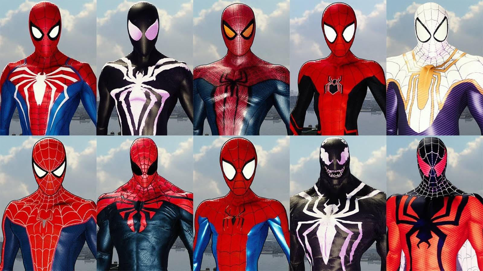 ГЕЙМПЛЕЙ С МОДАМИ НА ВСЕ КОСТЮМЫ ЧЕЛОВЕКА ПАУКАН В Marvel Spider Man 2