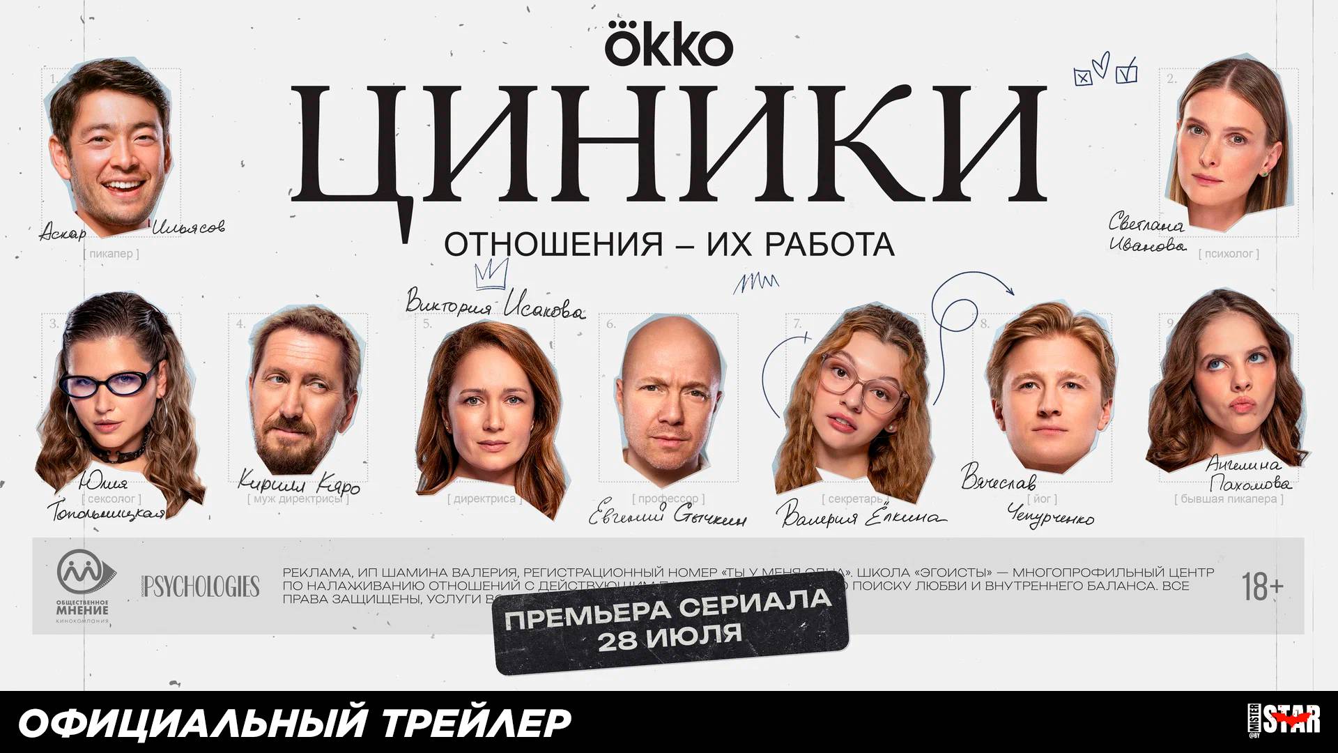 Циники (сериал 2025) | Официальный трейлер (18+) | С 28 июля на Okko