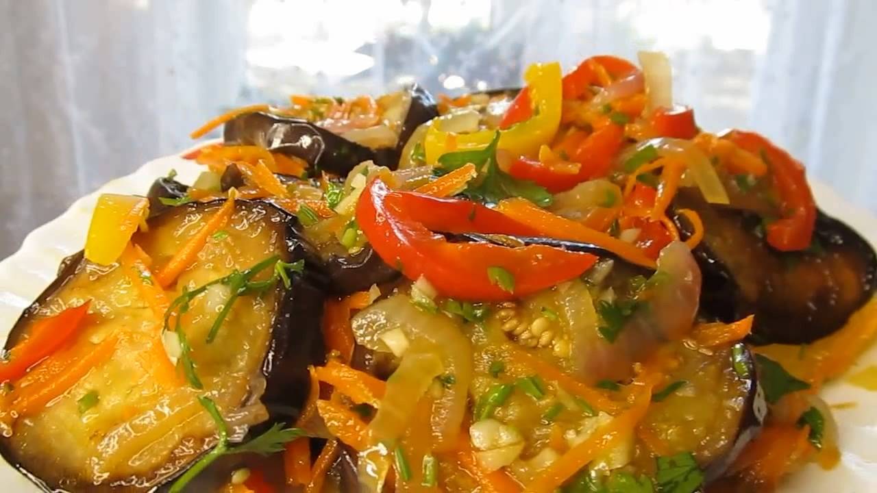Вкусная закуска из баклажан.
