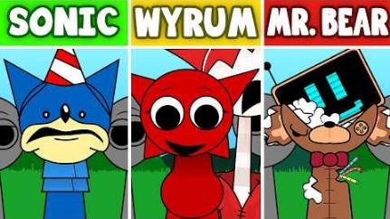 Incredibox Sprunki MR.BEAR Vs. SONIC Vs. WYRUM (Все версии) | NEW MOD | NORMAL VS. HORROR