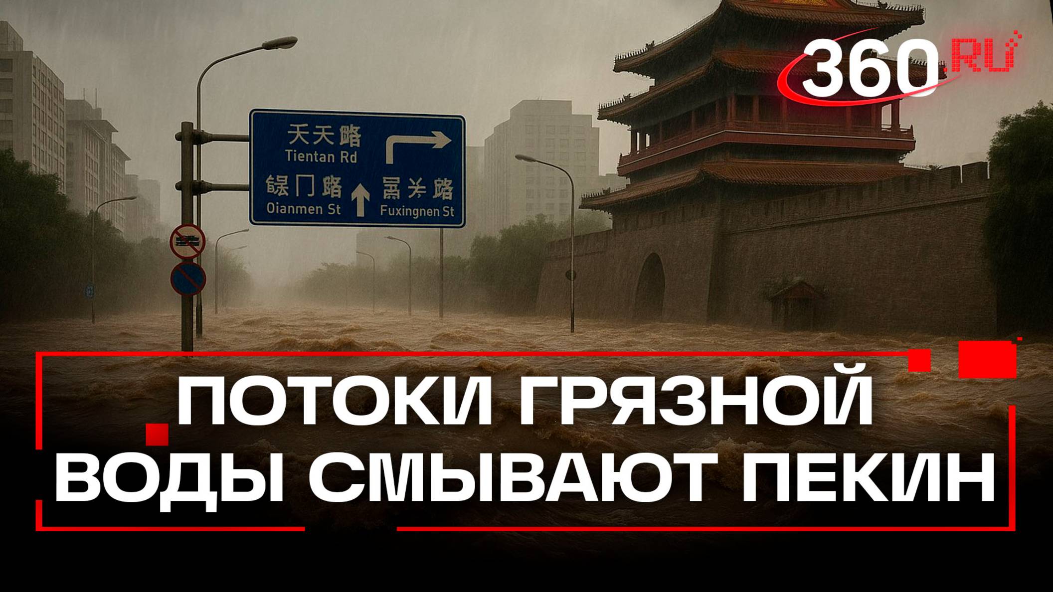 Китай: более 40 рек вышли из берегов, Пекин тонет в потоках грязной воды